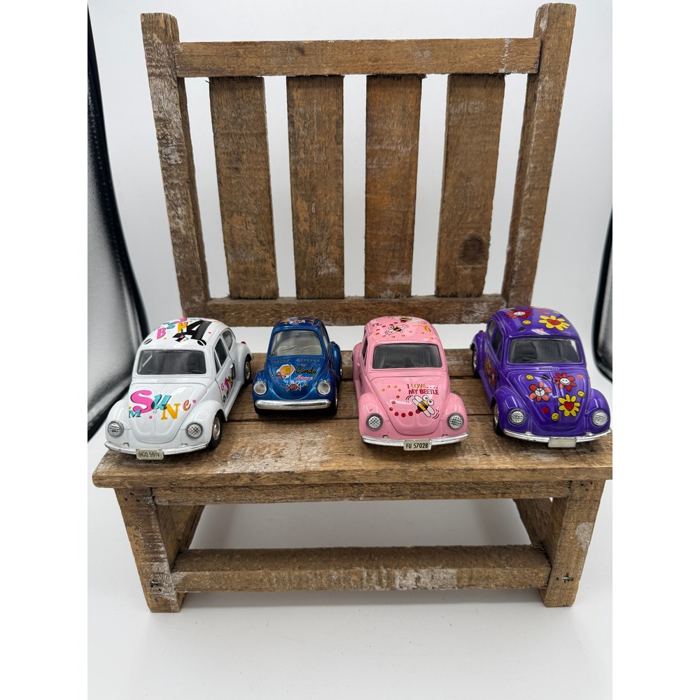 Volkswagen Beetle Diecast Toy Cars Kids Set of 4 Multicolor Excellent SS5702